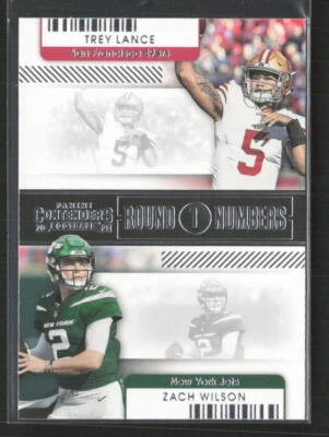 2021 Panini Contenders #RN-TLA Trey Lance / Zach Wilson Round Numbers (X) - Image 1 of 2