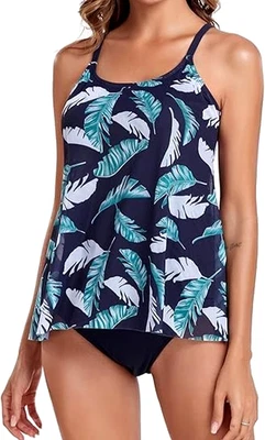 2 Piece Tummy Control High Waist Bikini Swimsuit Tankini Set Cup C-D Size 2XL 18 - Image 1 of 4