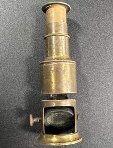 Raro microscopio da campo naturalista scientifico vintage fine XIX secolo tasca 3" - Foto 1 di 22