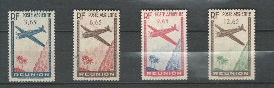REUNION FRENCH COLONIES  AVIATION AIRPLANES MNH & MH AIR MAIL SET  (FRCL 221) - Image 1 of 1