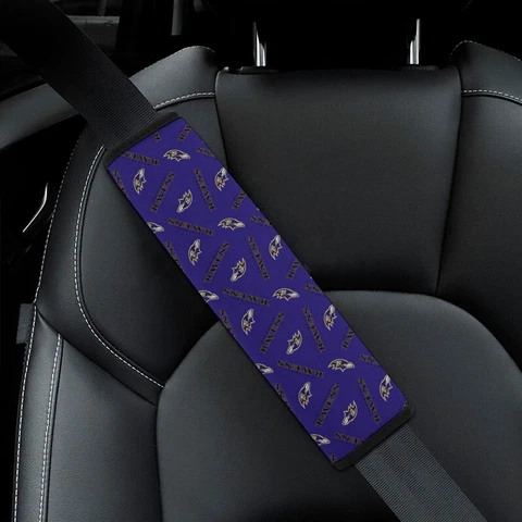 2pcs Baltimore Ravens Car Seat Belt Pad Shoulder Pad Cover Comfortable Driving Cover
