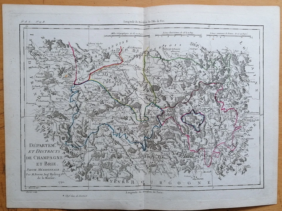 Map France Champagne Brie - Original Map fr. Grenet Atlas - 1790 - Image 1 of 1