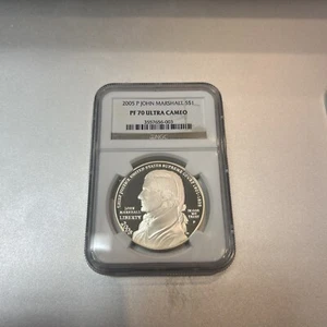 2005 P John Marshall Commemorative Proof Silver Dollar NGC PF70 UCAM - Picture 1 of 2