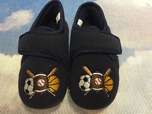 Ragg Boy Navy Sports Machine Washable Hook & Loop Slipper Toddler Size 5, 11 - Picture 1 of 5
