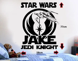 Star Wars Personalized Jedi DIY Wall Art Sticker/Decal/Mural bedroom playroom - Picture 1 of 5