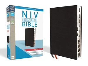 NIV Thinline Bible Large Print Bonded Leather Indexed BRAND NEW in Shrink Wrap! - Picture 1 of 6