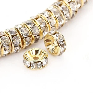 BRCbeads 6mm Gold Plated Crystal Rondelle Spacer Beads 100pcs per Bag for jew... - Picture 1 of 3