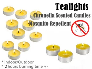 120 / 240pcs Citronella Tea Lights Candles Mosquito Repellent 2 Hours - Picture 1 of 3