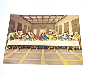 Vintage Last Supper Donald Art Co. Lithograph on Paper Made In USA 5" x 7" - Picture 1 of 5