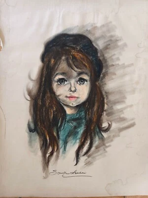 Pastel de Sonia LENOIR Une jeune fille DLG Poulbot - Photo 1/4