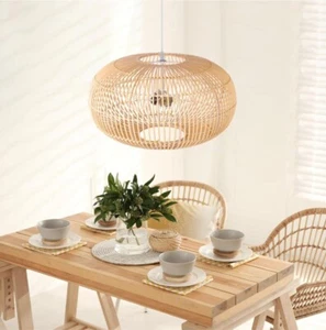 3-Lights Rattan Pendant Lights, Wicker Chandelier Boho Pendant  Light Fixture - Picture 1 of 6