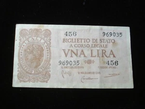 Italy Banknote 1 Lira 1944 VNA LIRA (AB01) - Picture 1 of 2