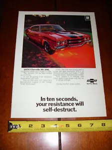 1970 CHEVROLET CHEVELLE SS 396 - ORIGINALANZEIGE - Bild 1 von 2