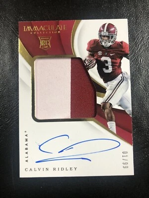 CALVIN RIDLEY RC AUTO ON CARD 2018 IMMACULATE 1 /99 ROOKIE RPA #114 Alabama - Image 1 of 2