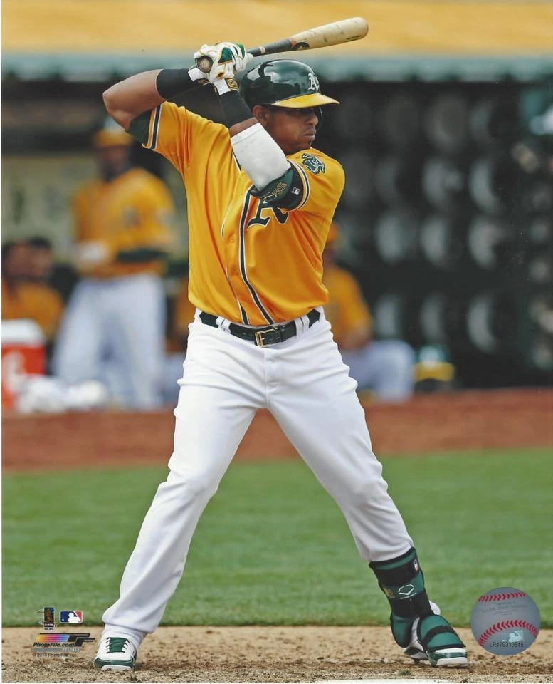 Camiseta amarilla con foto de 8x10 de Yoenis Céspedes Oakland A sin firmar   Foto 1 de 1