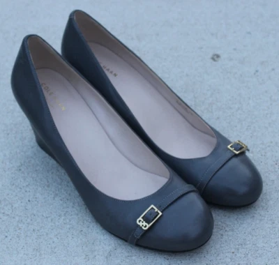 Cuñas de cuero gris para mujer Cole Haan talla 11B Foto 1 de 4