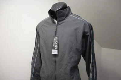 Chaqueta cortavientos resistente a la intemperie de microfibra gris manga larga para hombre talla mediana NUEVA Foto 1 de 4
