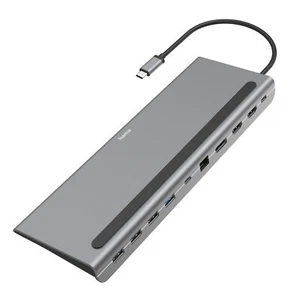 Hama USB-C-Hub 10in1 Multiport Dockingstation 4x USB-A 2x HDMI + LAN Displayport - Bild 1 von 7