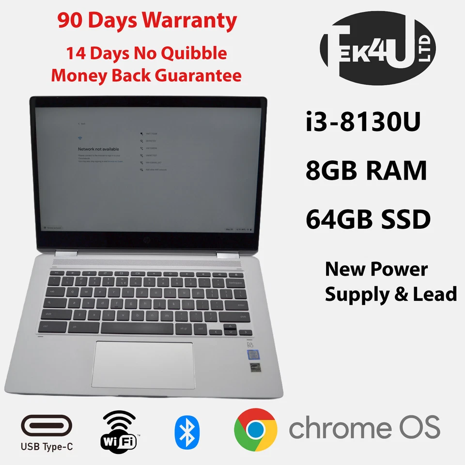 HP Chromebook x360 Flip 2-in-1 - 14" Touchscreen - 8GB RAM - Excellent Condition - Image 1 of 4