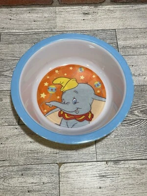 Cuenco de plástico raro exclusivo de Disney Store Dumbo The Flying Elephant Foto 1 de 3
