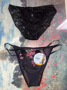 1 NEW Barely There TRUE VTG Y2K 00s Nylon High Cut String Bikini Panty XL 8 - Picture 1 of 21