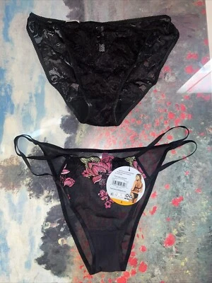 1 NUEVO Braguita de Bikini Barely There TRUE DE COLECCIÓN Y2K 00s Nylon Corte Alto Cuerda XL 8 Foto 1 de 4