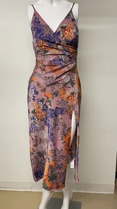 Urban Outfitters Paisley Wickel Midikleid ärmellos Größe Extra Small Satin neu mit Etikett - Bild 1 von 8