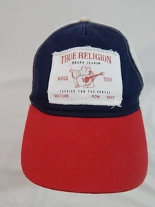 True Religion Buddha Red/Blue/ White Snapback Adj Trucker Hat One Size NWT - Picture 1 of 8
