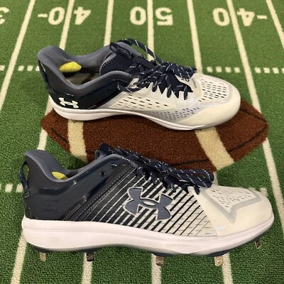 Under Armour Yard Low Metal Baseball Cleats Navy/White Men’s Sz 12.5 - Image 1 of 4