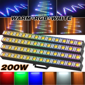 200W 12LED Warm RGBW Wall Wash Light Bar Strobe DMX Stage DJ Beam Light Party - Picture 1 of 17