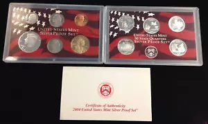 2004-S Complete SILVER Proof Set w Box and COA 1.32 oz Silver - Picture 1 of 1