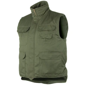 Army Body Warmer Padded Mens Vest Fishing Jacket Hunting Gilet Olive Green M-6XL - Picture 1 of 9