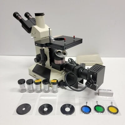 EXCELENTE - Microscopio Trinocular Invertido Metalúrgico Unitron MS 4 Objetivos Foto 1 de 4