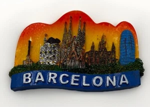 Barcelona ~ 3d Resin Refrigerator Magnet  - Picture 1 of 5