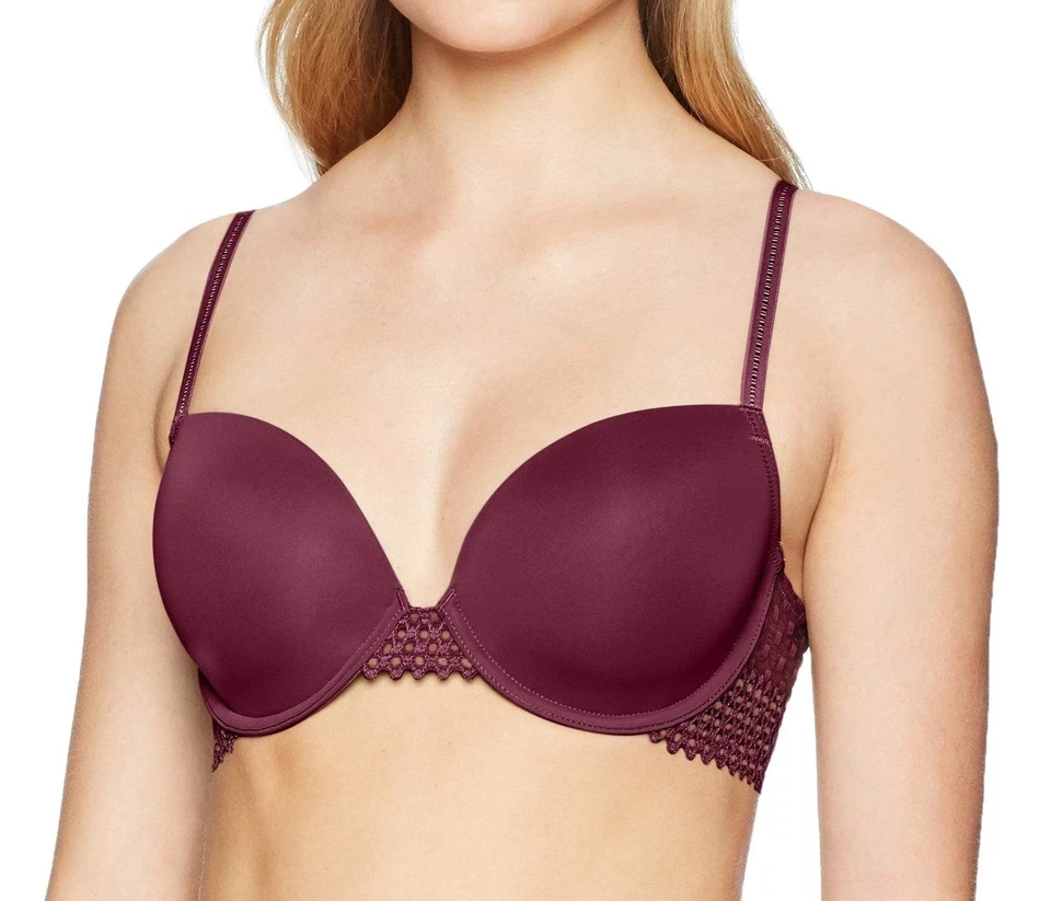 Sujetador de encaje B.Tempt'D atado en puntos contorno púrpura oscuro 32 D Foto 1 de 1