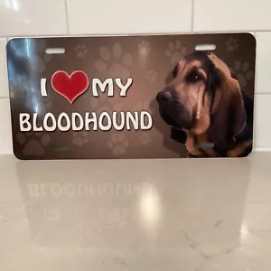 I Love My Bloodhound License Plate - Picture 1 of 3