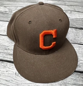 New Era 7 5/8 Fitted 59Fifty Cleveland Browns Indians Hat Cap Rare Custom - Picture 1 of 5