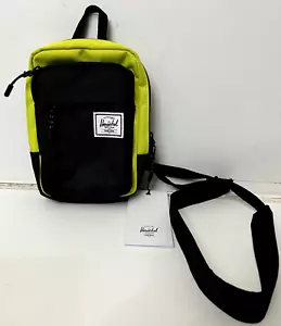 Herschel Supply Form Crossbody Large Sling Bag Black Neon Green 2L New With Tags - Picture 1 of 5