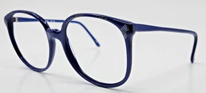 1980s Eyeglasses Model TONI Color 525 Blue with Silver 52-20-135 NEW - Picture 1 of 4