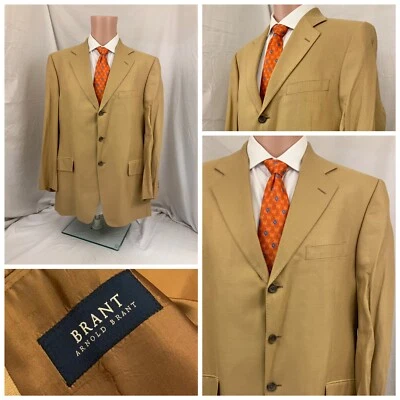 Abrigo Blazer Arnold Brant 42R Marrón 100% Bambú Hecho en Canadá YGI V1-624 Foto 1 de 4