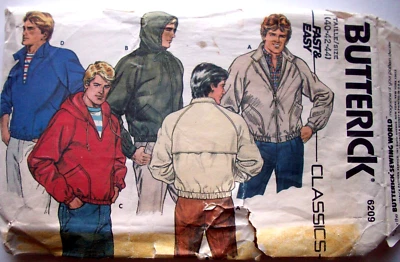 Mens  jackets hoods  pattern 6209  size 40 - Image 1 of 2