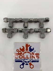 Parker 4 JBU-SS 1/4" Compression 316 SS Union Tee Lot of 6 - Picture 1 of 3