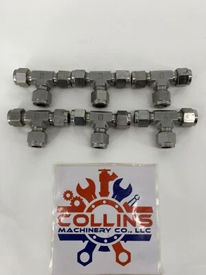 Parker 4 JBU-SS 1/4" Compression 316 SS Union Tee Lot of 6 - Image 1 of 3