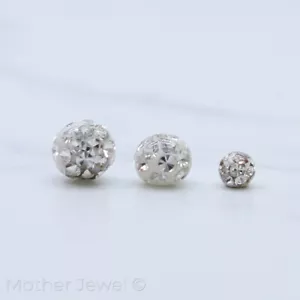 CLEAR CRYSTAL 16G SURGICAL STEEL LIP TRAGUS EYEBROW HELIX BAR REPLACEMENT BALL - Picture 1 of 9