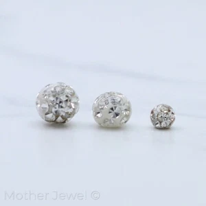 CLEAR CRYSTAL 16G SURGICAL STEEL LIP TRAGUS EYEBROW HELIX BAR REPLACEMENT BALL - Picture 1 of 9