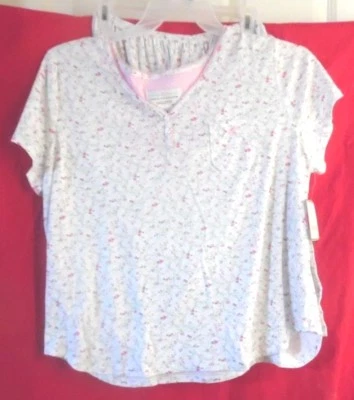 PANTALONES BERMUDAS KAREN NEUBURGER DITSY ROSA MARFIL PÚRPURA FLORAL TOP S Foto 1 de 4