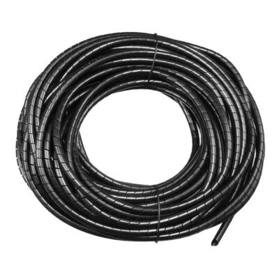UXCELL 6mm Flexible Spiral Tube Cable Wire Wrap Computer Manage Cord Black 14-15M