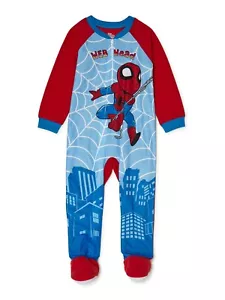 Marvel Spider-Man Footed Sleeper Blanket Pajama Boy Size 5T - Picture 1 of 1