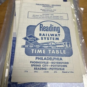Vintage April 30, 1960 Reading Railway System Time Table Philly Reading Pottsvil - Picture 1 of 3