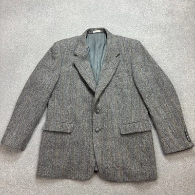 Harris Tweed Jacket Adult 42R Grey Country Hunting Outdoors Weave Blazer Mens - Image 1 of 4